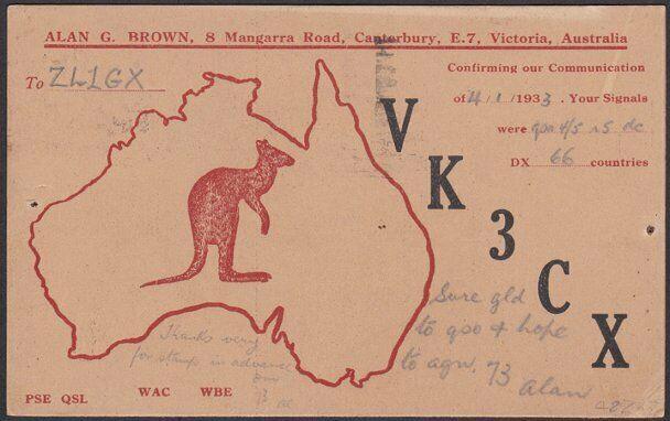 AUSTRALIA 1933 Radio QSL card GV 2d Melbourne to New Zealand...............57292