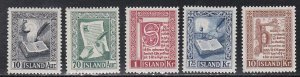 Iceland # 278-282, Manuscript Pages, Mint Hinged, 1/3 Cat.