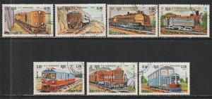 1984 Cambodia - Sc 504-10 - used VF - 7 single - Locomotives