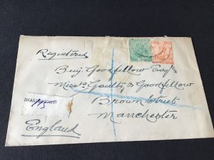 B Goodfellow Esq charring Cross Registered  England stamps cover Ref R28740