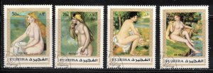 FUJEIRA Lot Of 4 Used Nudes By Various Artists - Nude Art Paintings On Stamps 23