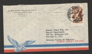 MEXICO TO USA - AIRMAIL LETTER WITH CORREO AEREO STAMP - 1949. (12)