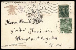 USA 1905 Austria Mixed Frank Transatlantic Cover Passiac Flag Cancel Posta 79421