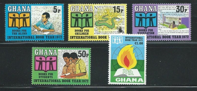 Ghana 445-9 1972 IBY Book Year set MNH