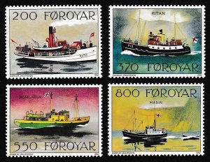 Faroe Is. Mail Ships 4v 1992 MNH SC#232-235 SG#220-223