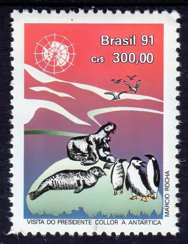 Brazil 1991 Sc#2304  ANTARCTIC/MARINE LIFE/SEALS-PENGUINS  Single MNH