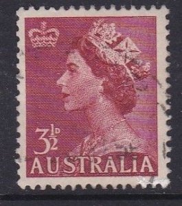 Australia  1953 QE II  - Red -3d - used