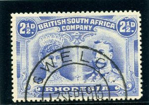 Rhodesia 1909 KGV Double Head 2½d ultramarine VF used. SG 172. Sc 104b.