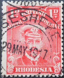 Rhodesia Admiral 1d with Sesheke (DC) postmark