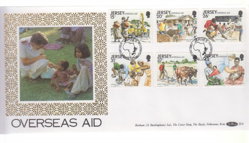 Jersey  1991 Oversea Aid  on Benham Silk FDC