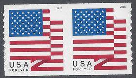 New (50c Forever) US Flag Coil Pair APU 2018 Mint NH