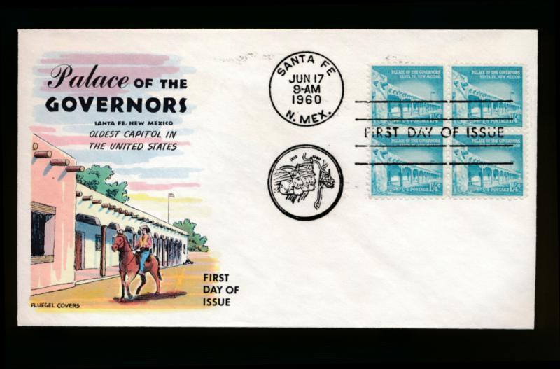 U.S. 1031a Unaddressed multicolor Fluegel FDC, Governors Palace