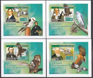 Guinea-Bissau, Fauna, Birds, Famous Ornitрologists, LUX S/S MNH / 2007