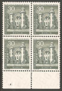 GERMANY BERLIN Sc# 9N130 MNH FVF 4Block Pfaueninsel Castle