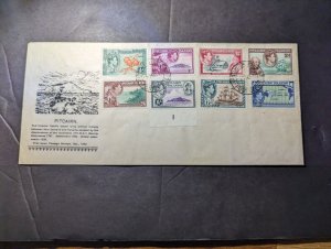 1940 British Pitcairn Islands Stamp Set Souvenir Cover Special Cachet