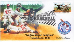 AO 4465-2, 2010, Negro Leagues Baseball, Pictorial Postmark, Add-on Cachet, Firs