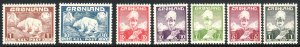 1938-46 Greenland Christian X & Polar Bear complete set MMHH Sc# 1 / 9 CV $36.00