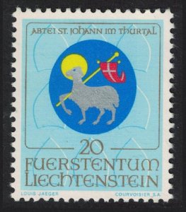 Liechtenstein St Johann's Abbey Arms of Church Patron 1969 MNH SG#506