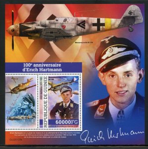 GUINEA 2022 100th ANNIVERSARY OF  ERICH HARTMANN SOUVENIR SHEET MINT NH