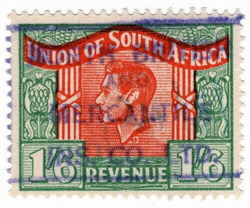 (I.B) South Africa Revenue : Duty Stamp 1/6d