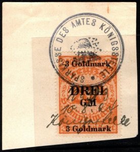 1920 Germany Prussia Revenue 3 Goldmarks General Stamp Duty w/Official Cancel