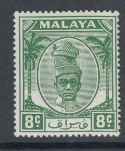 WS-C205 MALAYA - Perak, 1950 8C. Green SG 135 MLH