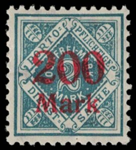 Early GERMANY Revenue Stamp - Porto Pflichtige Sache Overprint 200 Mark B1Z7 