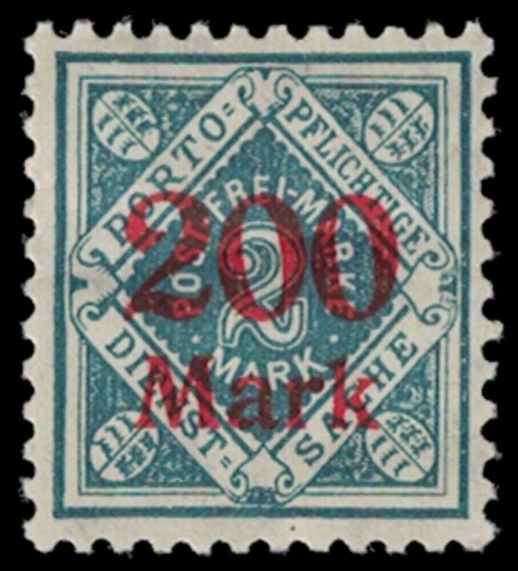 Early GERMANY Revenue Stamp - Porto Pflichtige Sache Overprint 200 Mark B1Z7 