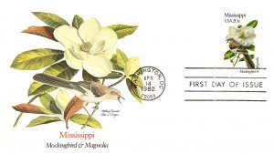 United States, District of Columbia, First Day Cover, Birds, Flowers, Mississ...
