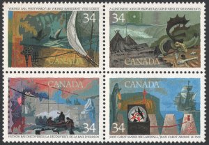 Canada SC#1104-1107 34¢ Exploration of Canada: Series 1 Block of Four (1986) MNH