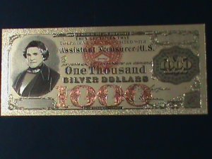 UNITED STATES-1878-CAT#314-$1000- 24K GOLD REPLICA NOTE WITH CERITIFICATE-VF