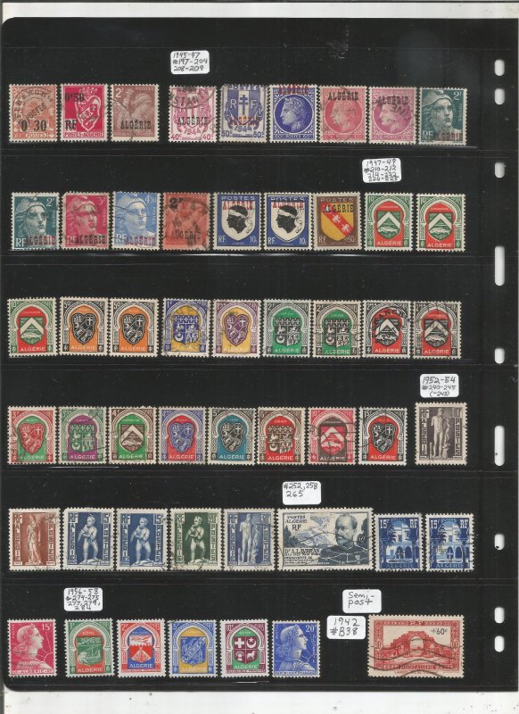 ALGERIA COLLECTION ON STOCK SHEET, MINT/USED