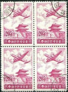 Korea South 1956 SG260 205w Airmail block FU