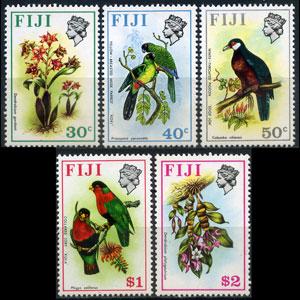 FIJI 1971 - Scott# 316-20 Birds and Flora 30c-$2 NH