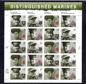 U.S. SCOTT #3961-64  -  DISTINGUISHED MARINES  -  M.N.H. SHEET