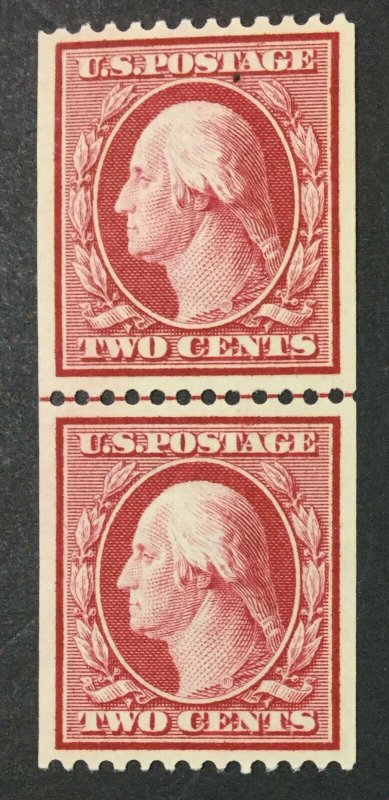 MOMEN: US STAMPS #349 LINE PAIR MINT OG NH LOT #46092