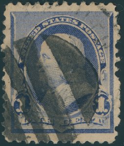 US 219 1 cent Franklin; Used; Fancy cancel -- see details and scan