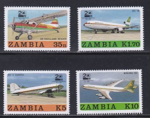 Zambia # 397-400, Zambia Airways 20th Anniversary, NH, 1/2 Cat.