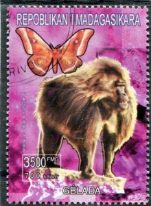 Malagasy 1999 MONKEY & BUTTERFLY 1 value Perforated Fine Used VF