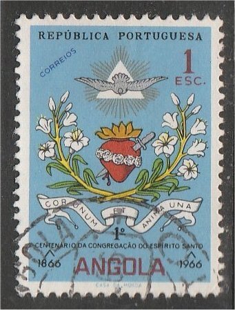 ANGOLA 1966, used 1e, Holy Ghost Society. Scott 526