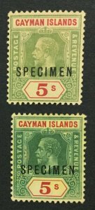 MOMEN: CAYMAN ISLANDS SG #51s 2 SHADES SPECIMEN UNUSED LOT #191628-316