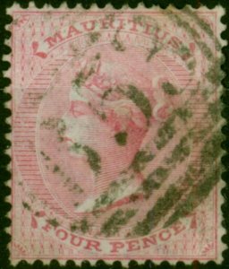 Mauritius 1863 4d Rose SG62 Good Used