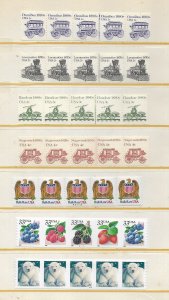 U.S. 7 Plate Number Strips of 5 & 13 Joint Line Pairs MNH