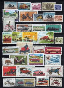 Motor Vehicles Stamp Collection Used Transportation Buses Autos ZAYIX 0424S0300