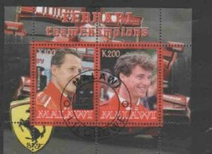 MALAWI 2008 FERRARRI TEAM CHAMPIONS MINT VF NH O.G CTO S/S (MAL6 )