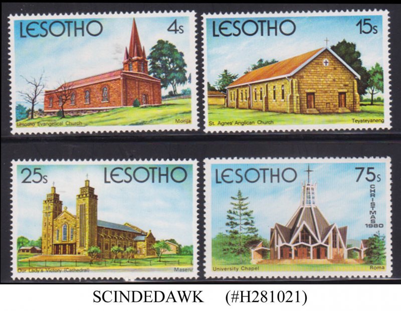 LESOTHO - 1980 CHRISTMAS CHURCHES - 4V - MINT NH