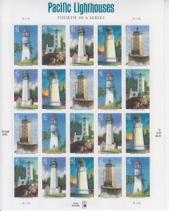 2007 USA Pacific Lighthouses  FS20  (Scott 4150a) MNH