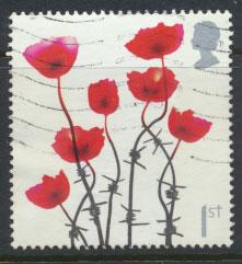 Great Britain SG 2883 SC# 2418a Poppies on barbed wire  Used  see scan 