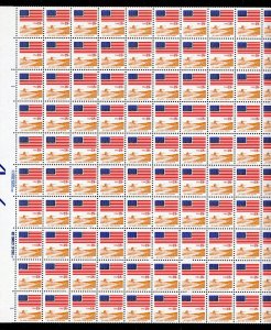 1890 Flag and Anthem Sheet of 100 18¢ Stamps MNH 1981