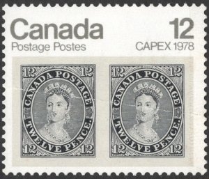 Canada SC#753 12¢ 1851 12d Queen Victoria Black Stamps Pair (1978) MLH/Crease